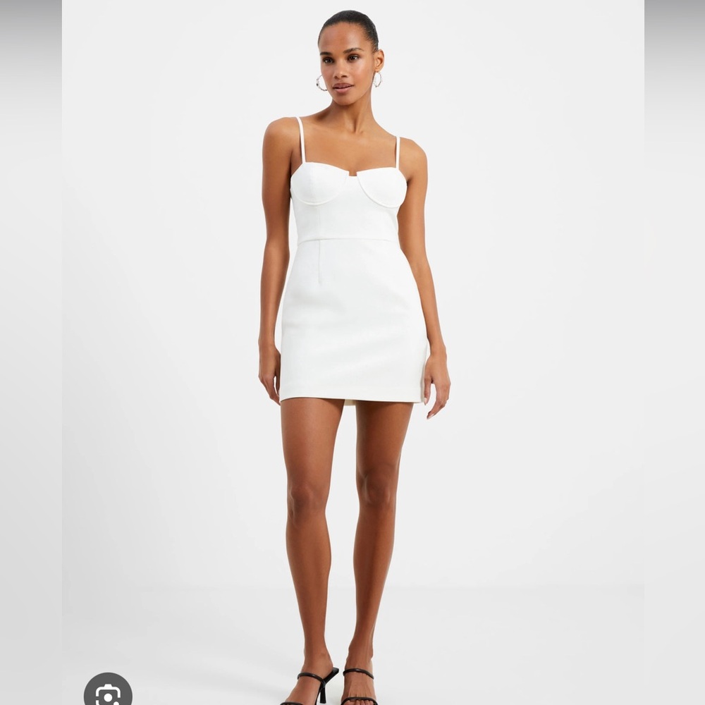 French Connection Whisper Corset Dress off White Cream 2